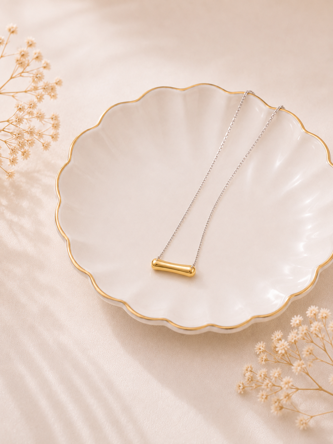 Minimalist Gold Bar Necklace - Image 2