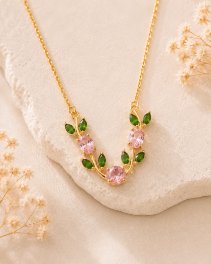 Pink Tulip Vine Necklace