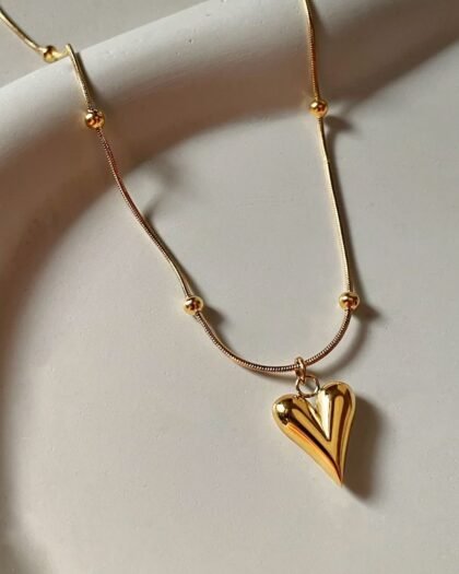 Golden Heart Pendant Necklace