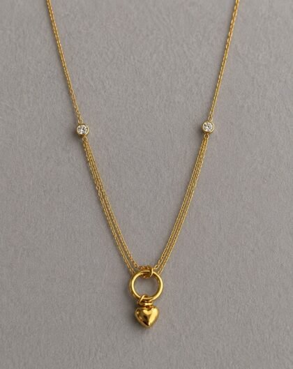 Golden Heart Layered Pendant
