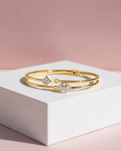 Crystal Clover Cuff