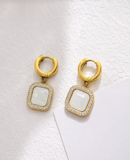 Opal Square Drop Earrings
