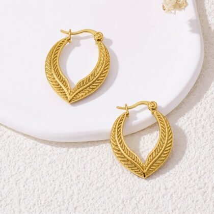 Leaf Hoop Earrings