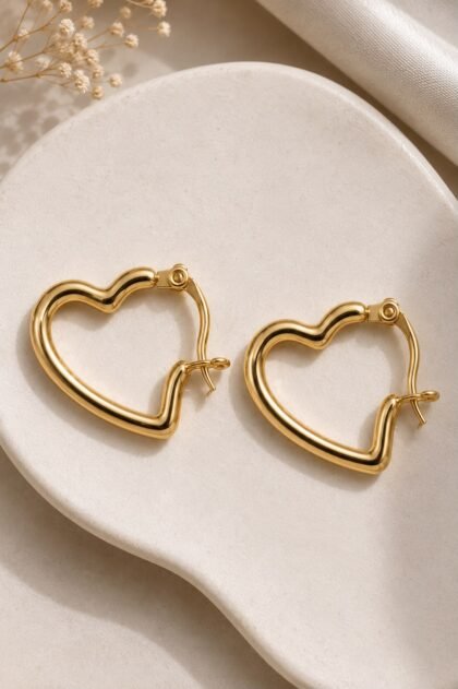 Luxe Heart Hoop Earrings