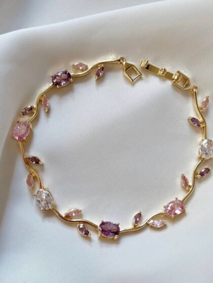 Pink & Vine Blossom Tulip Bracelet