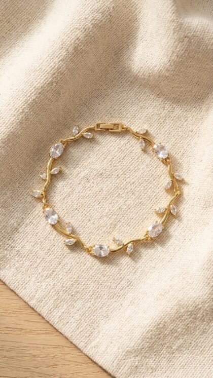 Crystal White Tulip Bracelet