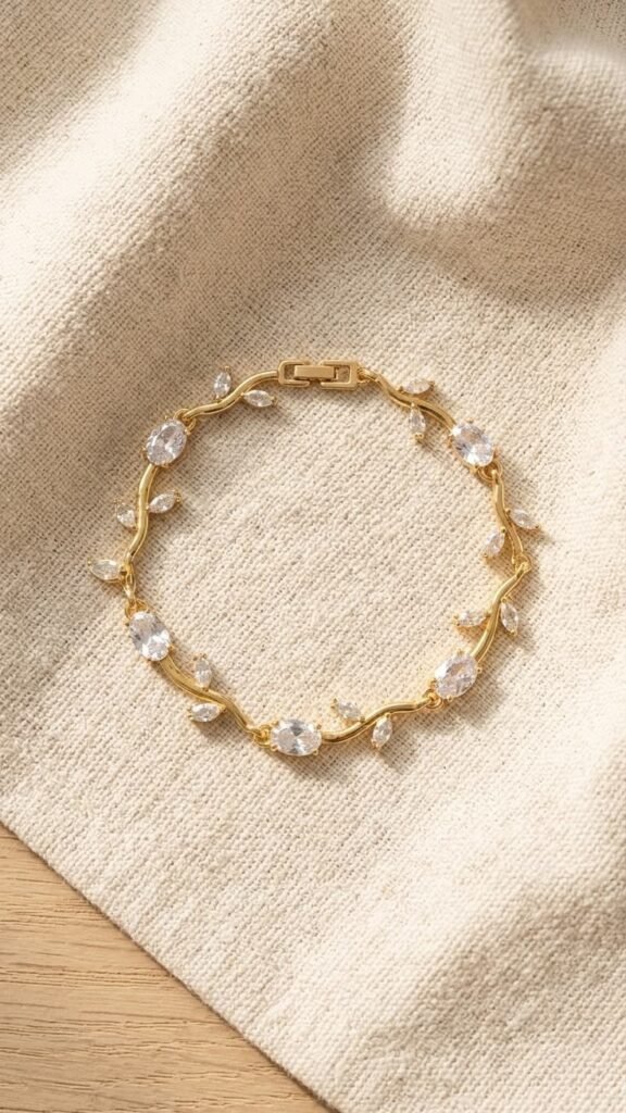 Crystal White Tulip Bracelet