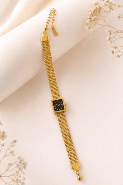 Golden Mesh Watch Bracelet