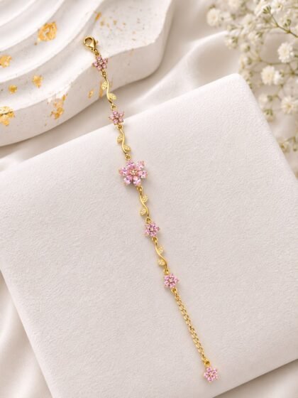 Pink Floral Vine Bracelet