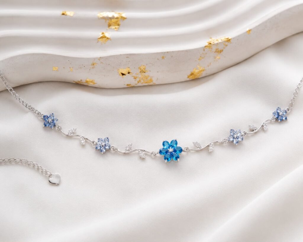 Blue Floral Vine Bracelet