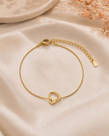 Golden Heart Charm Bracelet
