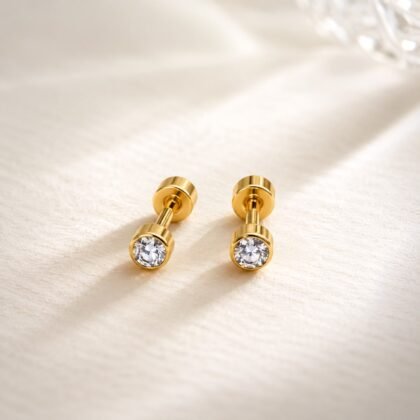 Classic Solitaire Crystal Studs