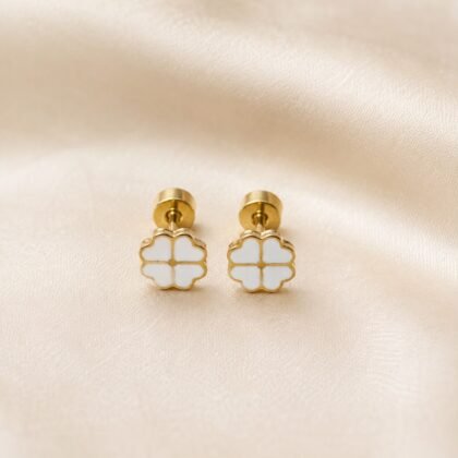 White Clover Gold Studs