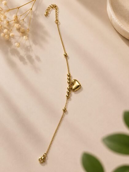 Golden Heart Charm Bracelet
