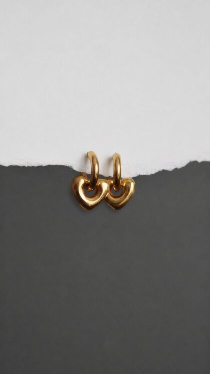 Heart Charm Hoop Earrings