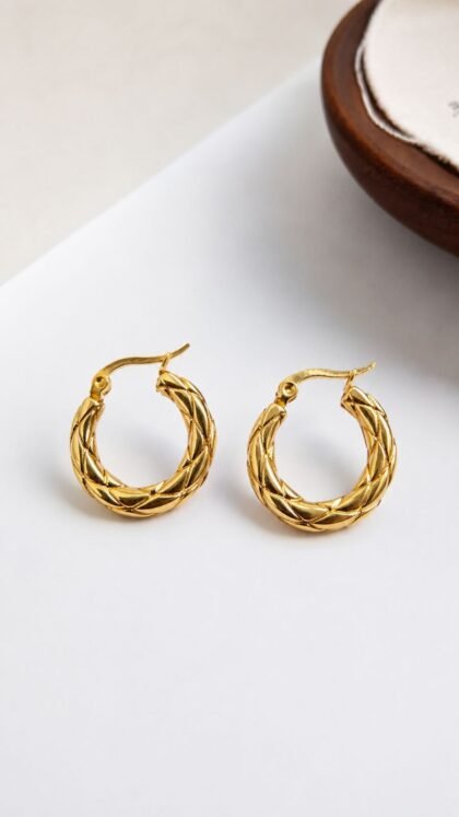 Twisted Leaf Hoop Earrings