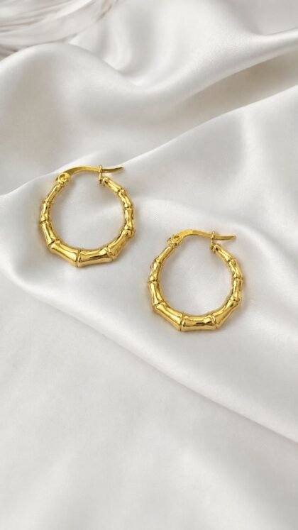 Textured Gold Hoop Earrings