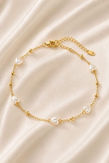 Pearl Heart Chain Bracelet