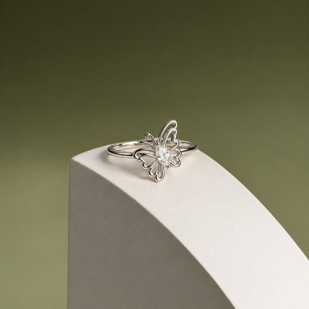 Celestial Butterfly Crystal Ring