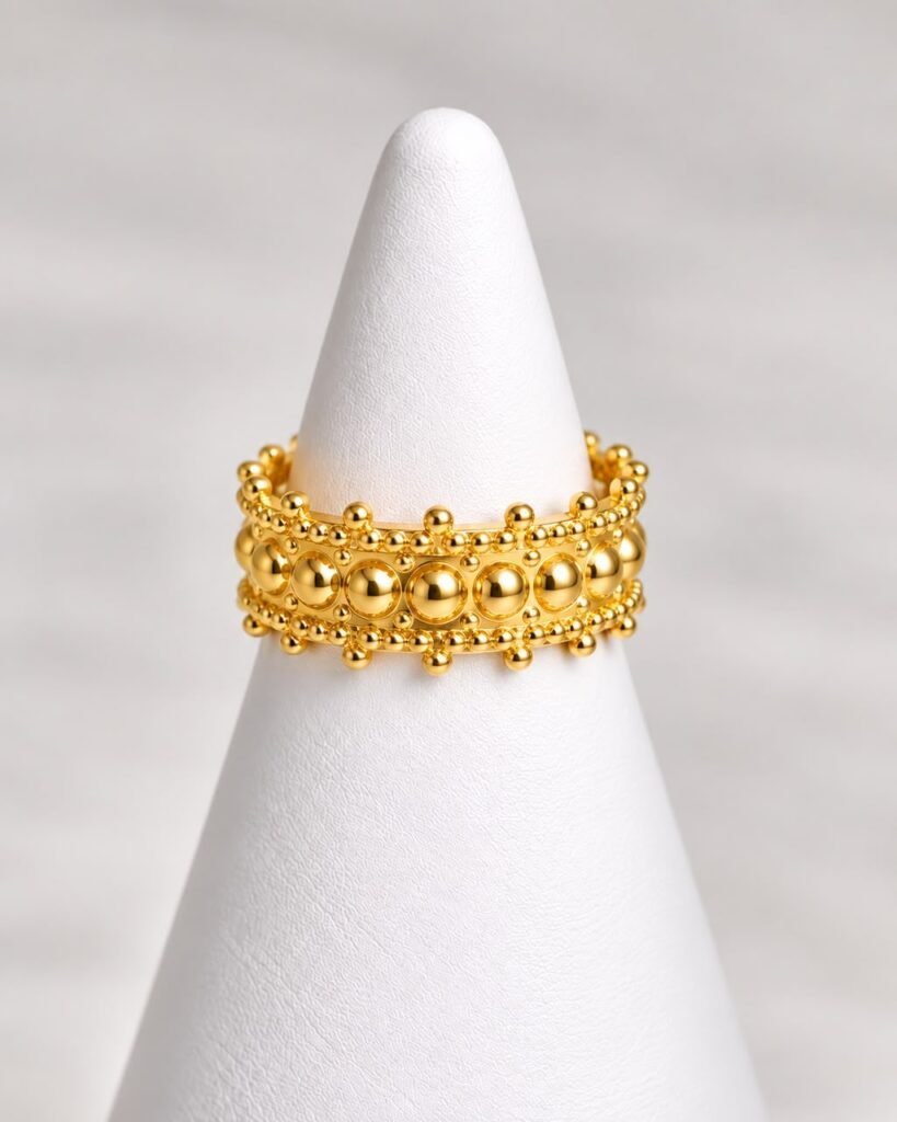 Beaded Gold Ring