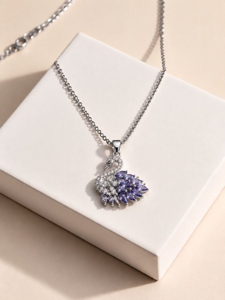 Crystal Swan Charm