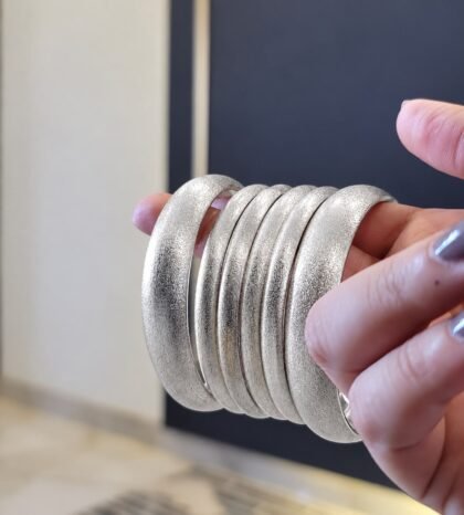 Classic Silver Stack Bangles (Full Set)